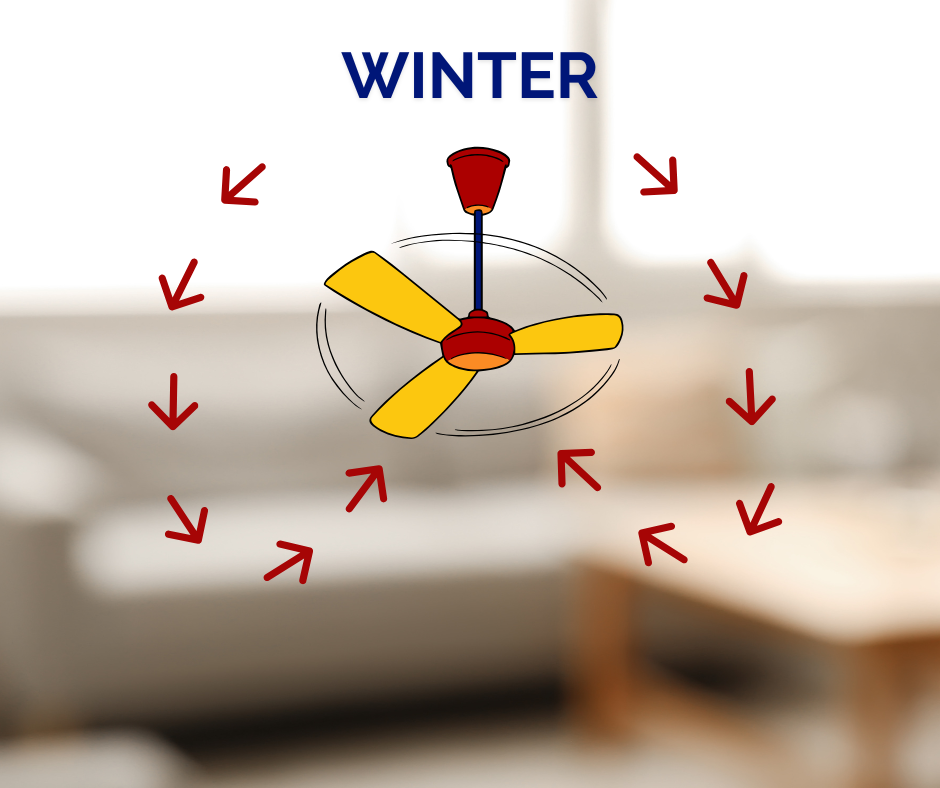 ceiling fan in winter