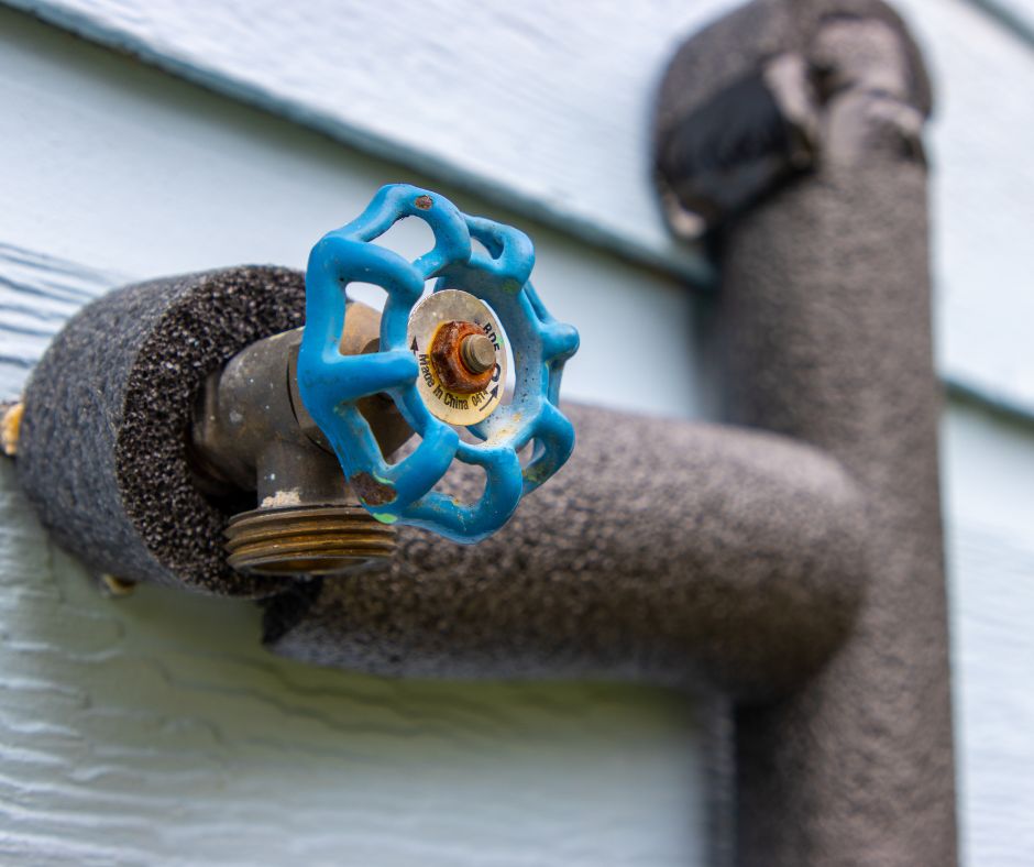 insulated pipes outside of home
