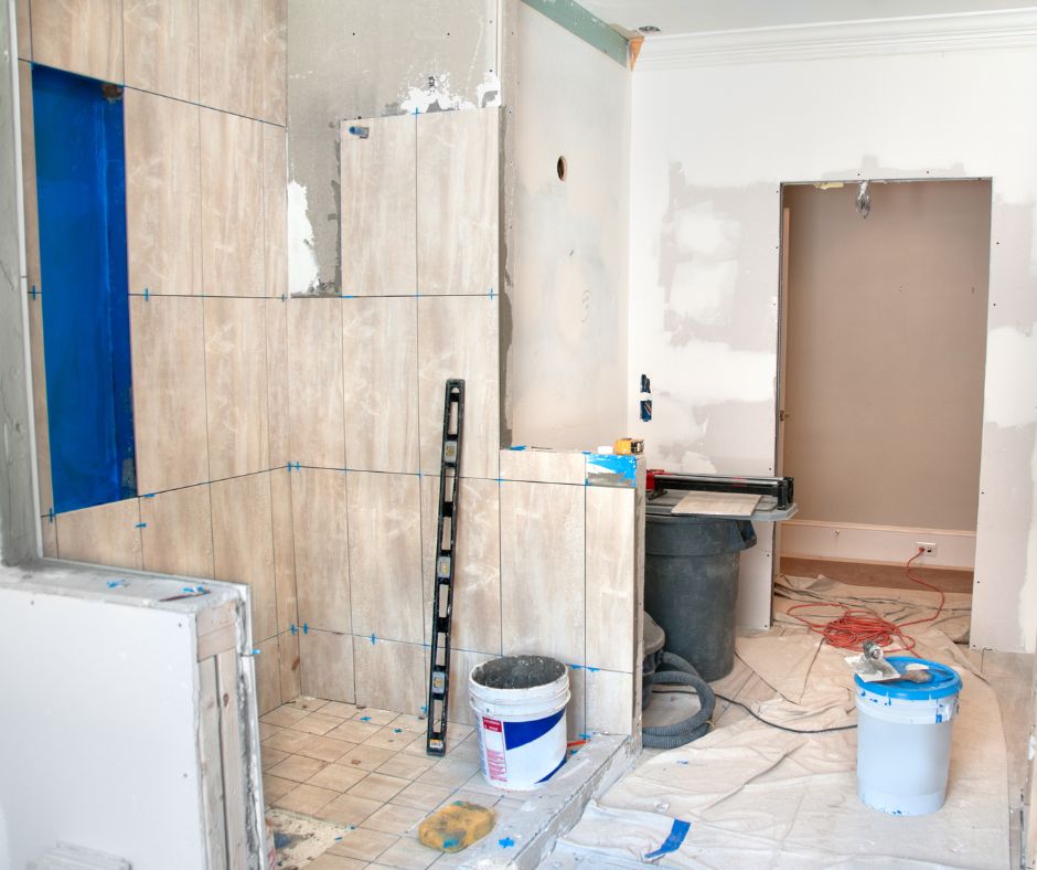 bathroom remodel in process